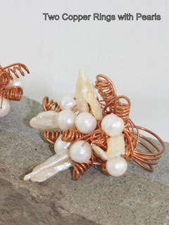 Copper Ring with Pearls